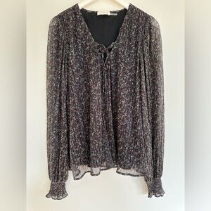 Ramy Brook floral print shimmer blouse size medium